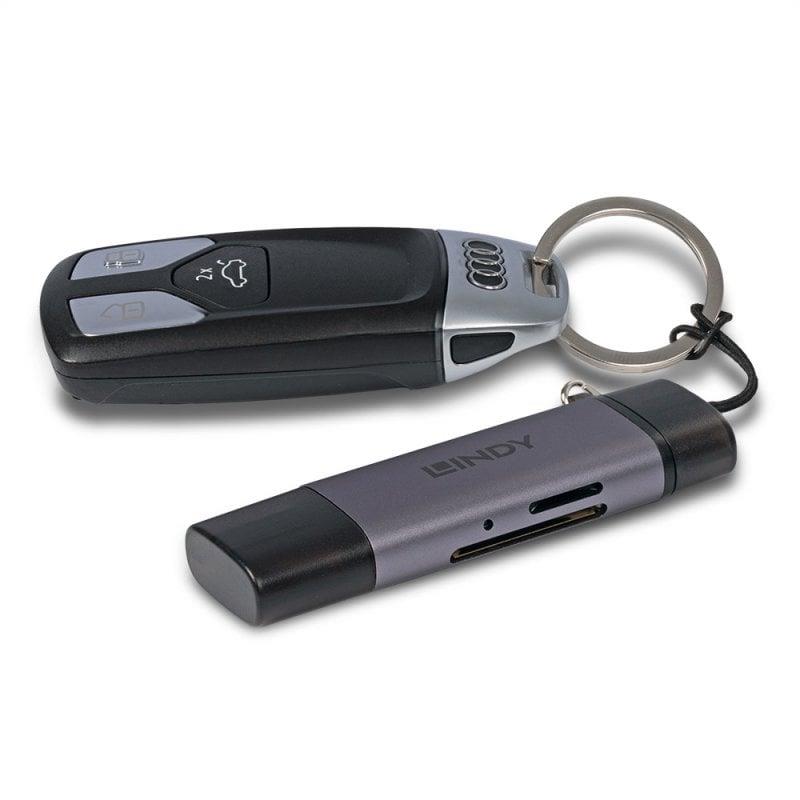 Lindy USB 3.2 Type C & A SD - Micro SD Card Reader