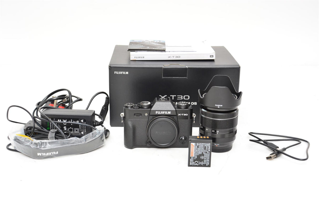 Used Fujifilm X-T30 Mirrorless Camera & 18-55mm XF Lens Black
