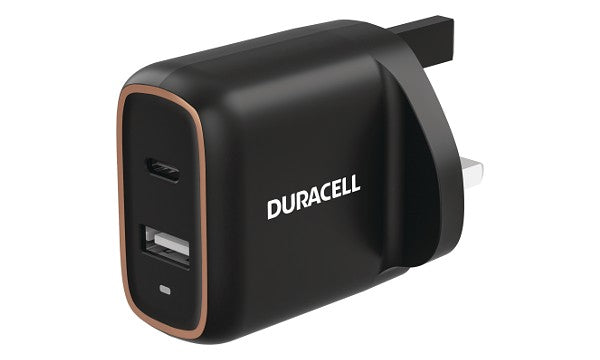 Duracell 20W 1C + 1A Fast USB Charger for Smartphones and Tablets
