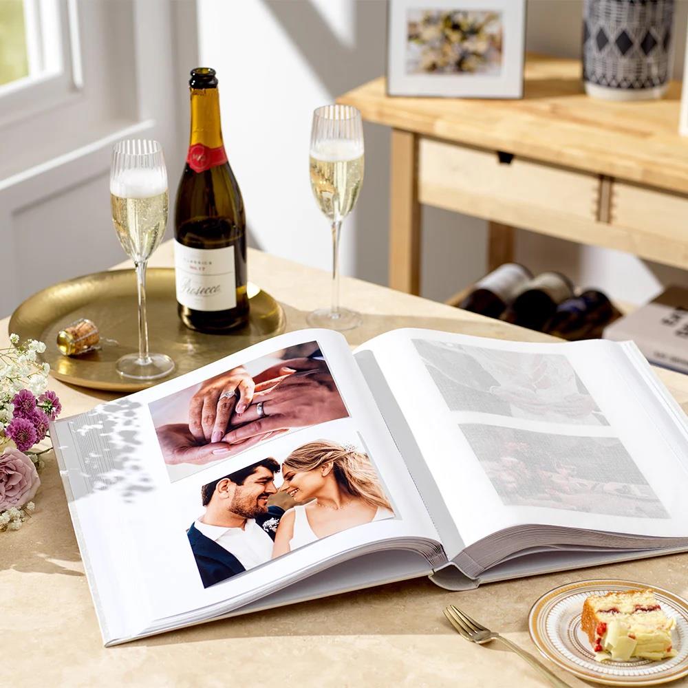 Kenro Traditional Wedding Album 22.5x23.5cm 60 Pages - White Satin
