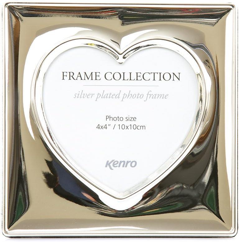 Kenro 4x4" Symphony Heart Frame Silver Plated
