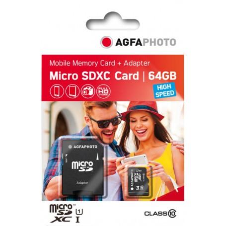 AgfaPhoto Micro SDXC UHS-1 V30 +Adapter - 64GB