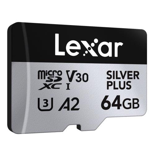 Lexar Micro SDXC UHS-1 - Silver Plus Series - V30 R205/W100MB/s - 64GB