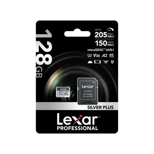 Lexar Micro SDXC UHS-1 - Silver Plus Series - V30 R205/W100MB/s - 128GB