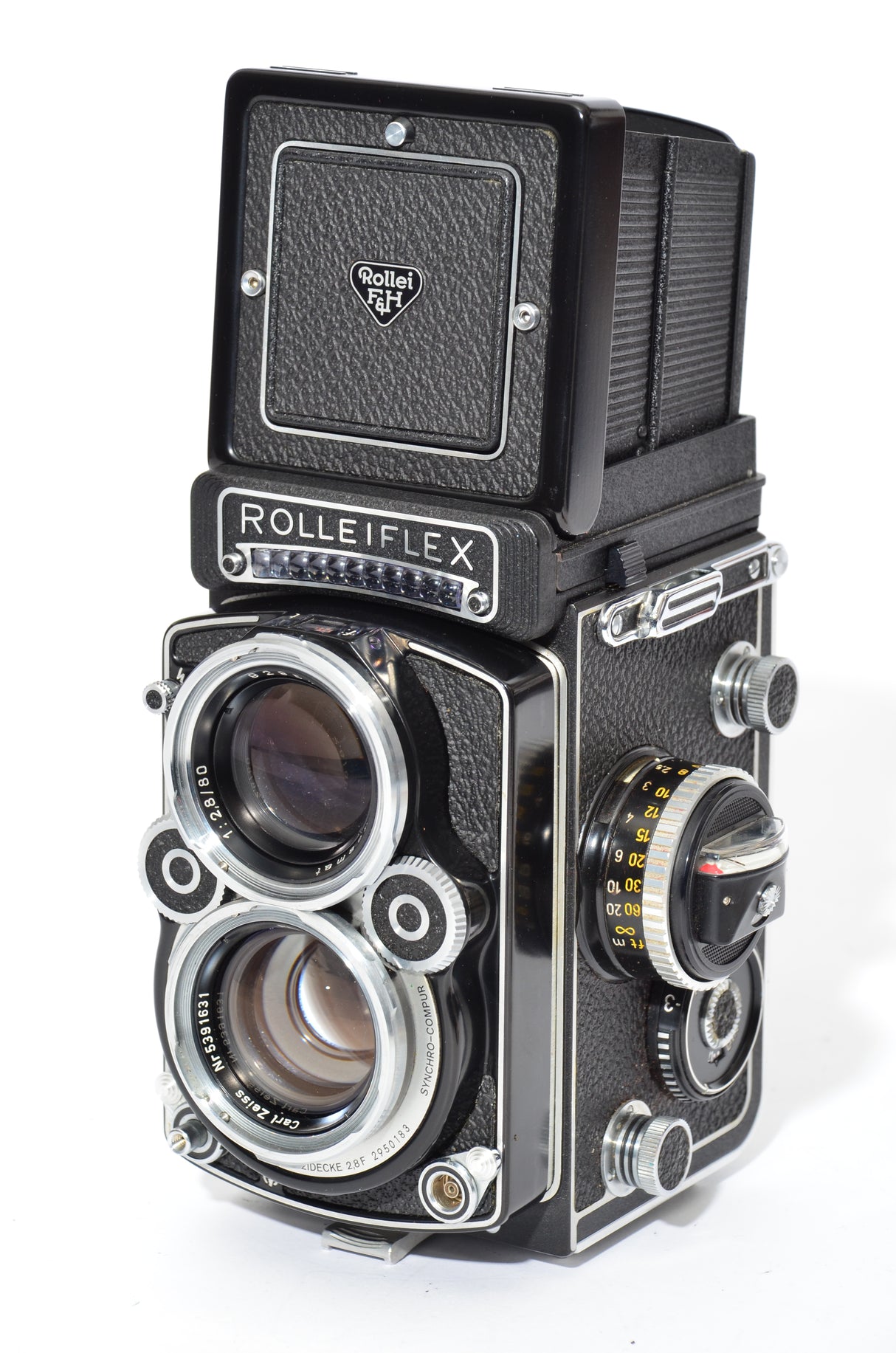 Used Rolleiflex 2.8F White Face With Original Leather Case