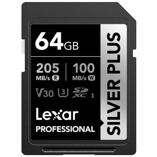Lexar SDXC UHS-1 - Silver Plus Series - V30 R205/W150MB/s - 64GB