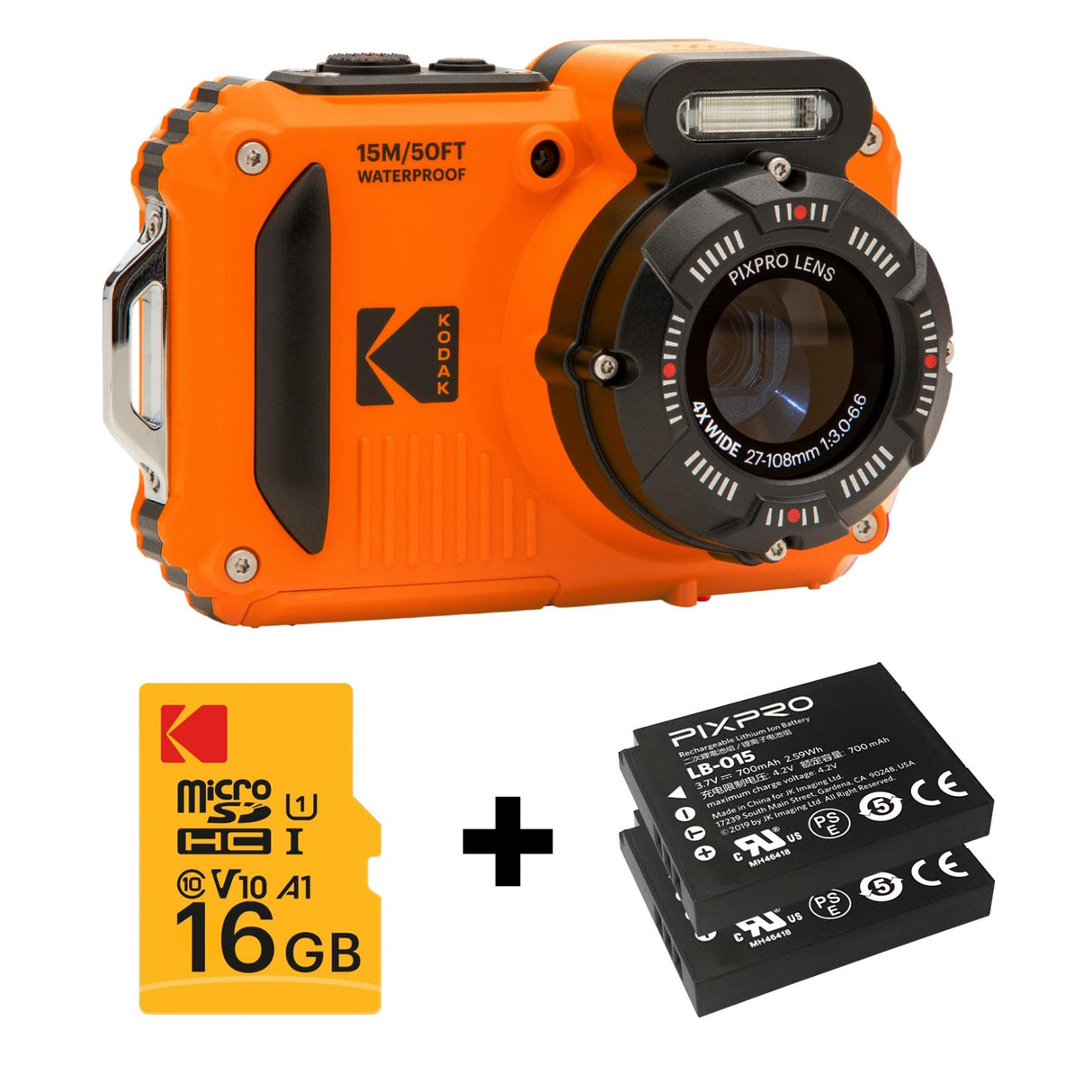 Kodak Pixpro WPZ2 Digital Camera Kit - Orange (OG6)