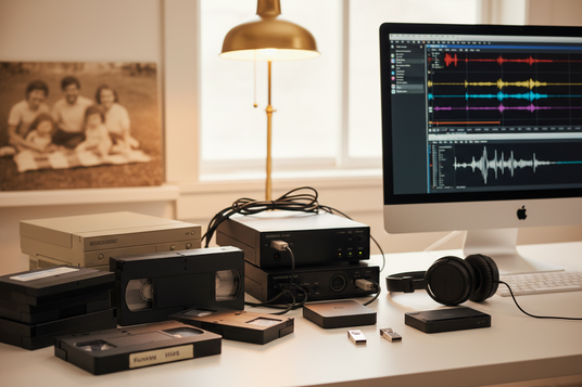 At Cambrian Photography, we help safeguard precious memories by transferring older video formats into modern, easy-to-use digital files. Whether it’s family footage, special occasions, or archived recordings, your tapes are handled with care and converted using professional equipment.
Most video transfers are completed in-house, with specialist partners used where required.