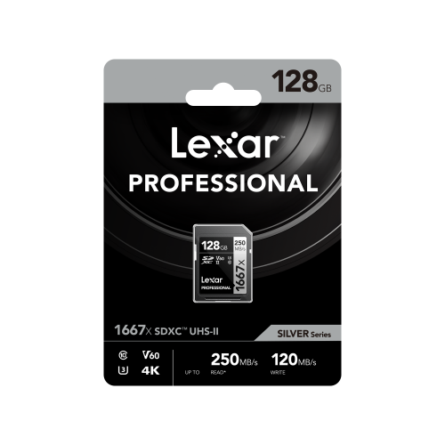 Lexar SDXC UHS-II - Pro Silver Series - V60 1667x 250MB/s -128GB - Twin Pack