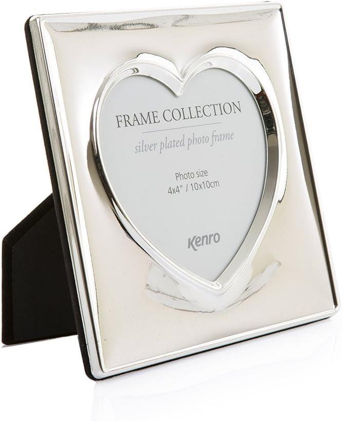 Kenro 4x4" Symphony Heart Frame Silver Plated