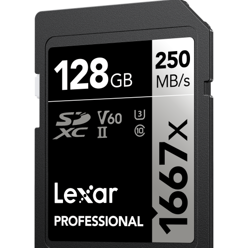 Lexar SDXC UHS-II - Pro Silver Series - V60 1667x 250MB/s -128GB - Twin Pack
