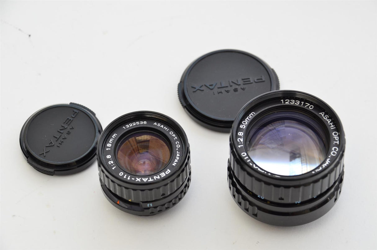 Used Pentax Auto 110 Film Camera With Lenses