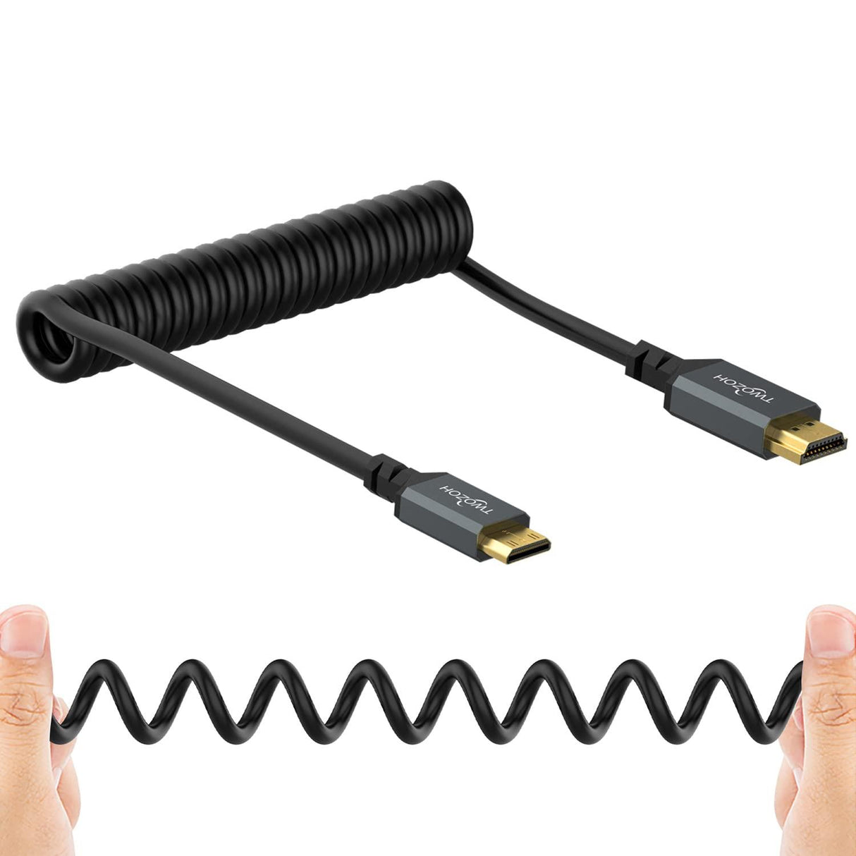 Twozoh Mini HDMI to HDMI Coiled Cable
