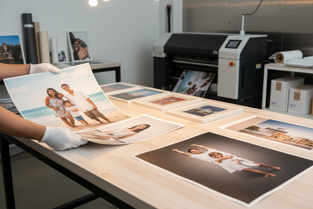 Professional Photo Printing from The Print Room
Our Photo Printing service is designed for everyday photographs that deserve to be printed properly. From family memories and albums to gifts and display prints, every order is produced in-house in The Print Room and carefully checked by our team members before collection or dispatch.
Whether your images come from a phone, digital camera, or older storage media, we help turn them into high-quality photographic prints with consistent, reliable results