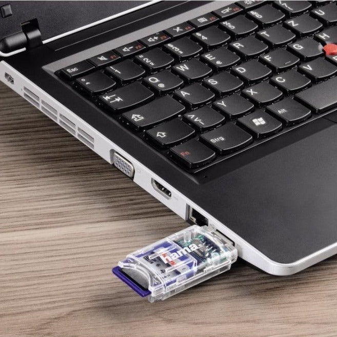 Hama "8in1" USB 2.0 Card Reader, SD/microSD, transparent