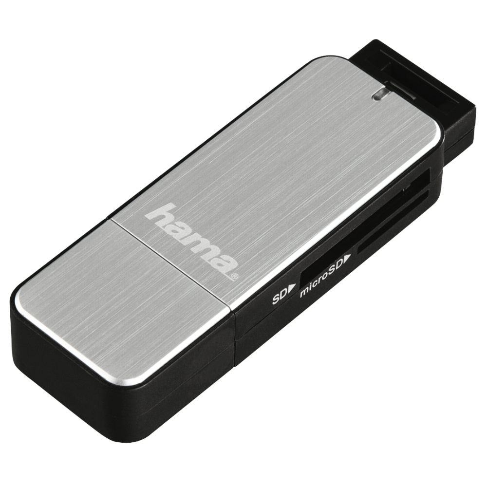 Hama USB 3.0 Card Reader, SD/microSD, silver