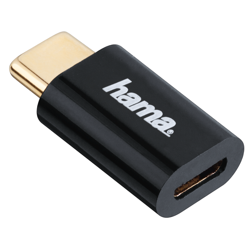 Hama USB-C Adapter, USB 2.0, USB-C Plug – Micro-USB-B Socket, 480 Mbit/s