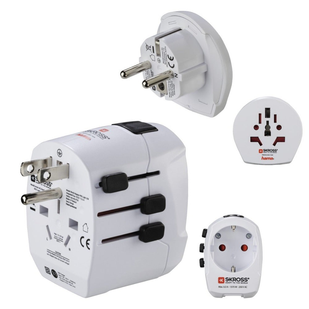 Hama "World Travel Pro Light USB World" World Travel Adapter Plug, 3 pins