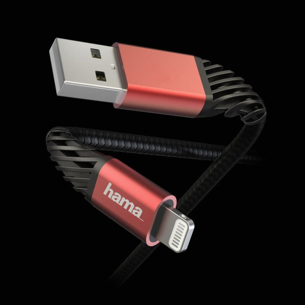 Hama "Extreme" Charging / Data Cable, USB-A - Lightning, 1.5 m, black/red