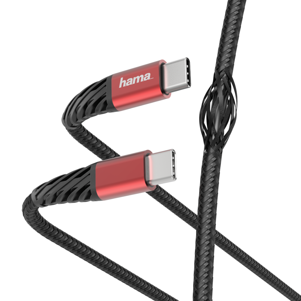 Export items Hama "Extreme" Charging/Data Cable, USB-C - USB-C, 1.5 m, black/red