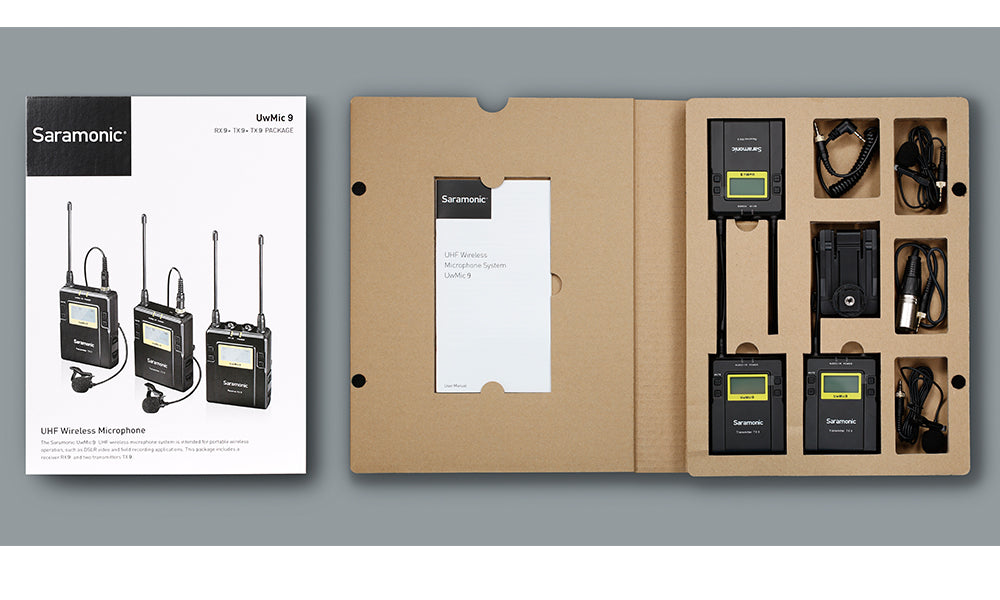 Saramonic UwMic9 (RX9+TX9+TX9) UHF Wireless Lavalier Microphone System
