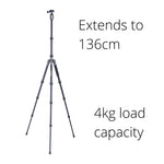 Vanguard VEO 3GO 235CB Carbon Travel Tripod with Monopod Leg