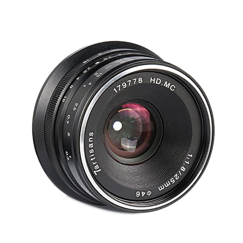 7Artisans 25mm F1.8 Manual Focus Lens - Black - Fujifilm X