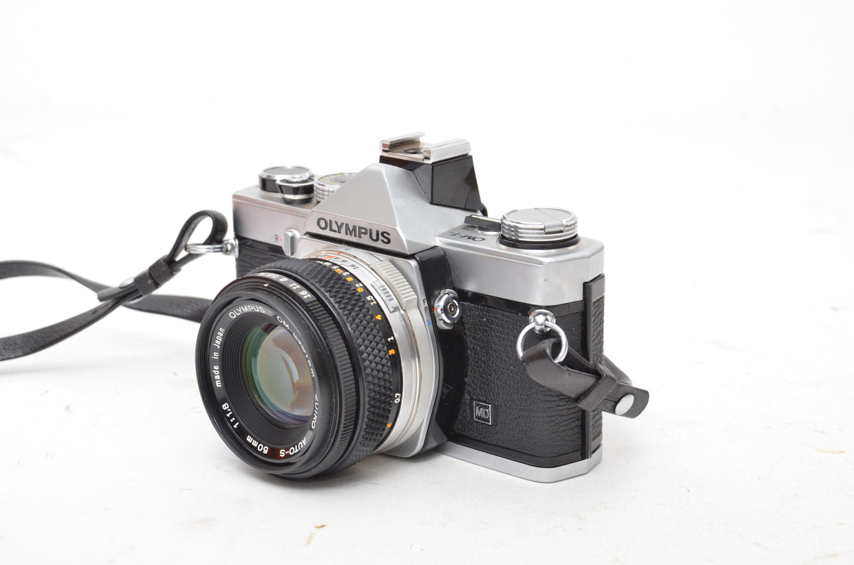 Used Olympus OM-1 SLR camera with Olympus Zuiko Auto-s 50mm f/1.8 lens