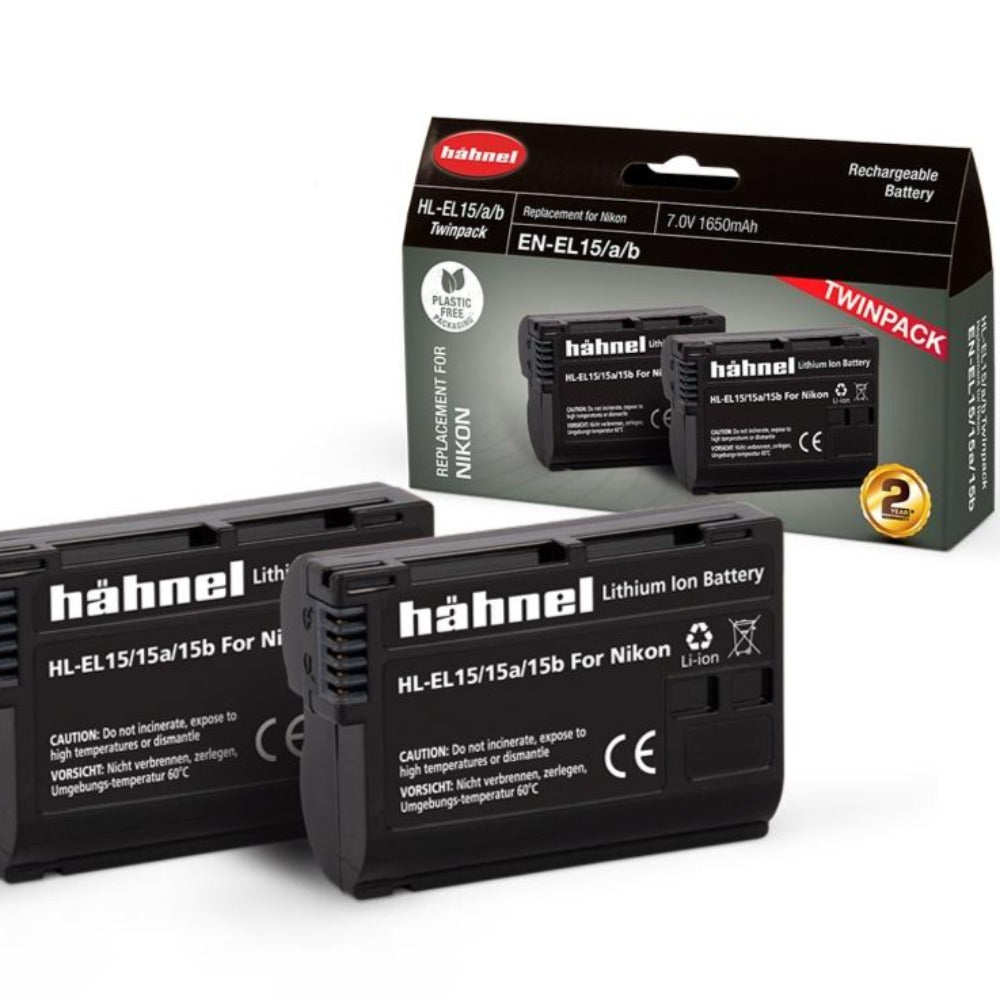 hahnel HL-EL15/15A/15B TWIN PACK - Nikon EN-EL15 Replacement Battery