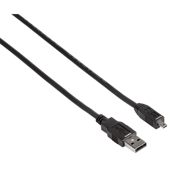 Hama USB 2.0 Connection Cable, A-plug - mini B plug (B8 pin), 1.8 m, black