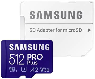 Samsung Pro Plus Micro SD with SD adaptor - 512GB