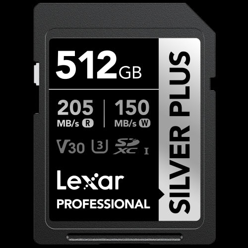 Lexar SDXC UHS-1 - Silver Plus Series -  V30 R205/W150MB/s - 512GB