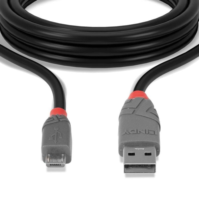 Lindy 1m USB 2.0 Type A to Micro-B Cable, Anthra Line