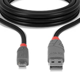 Lindy 1m USB 2.0 Type A to Micro-B Cable, Anthra Line