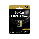 Lexar SDXC UHS-II - Pro Gold Series - V90 2000x 300MB/s - 64GB