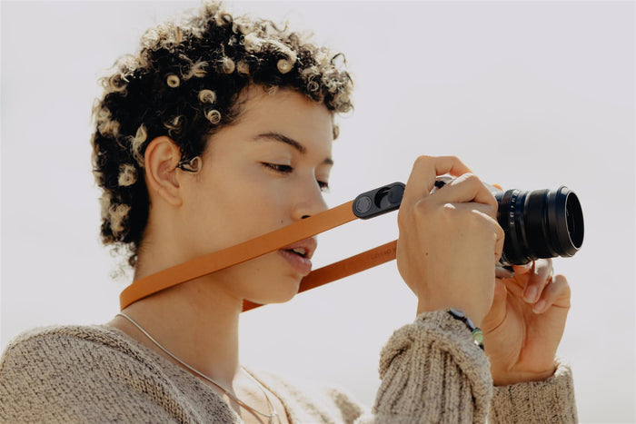 Peak Design Form Leather Camera Strap Neck - Amber