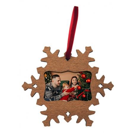 Christmas Dark Wooden Ornament Snowflake - Classic