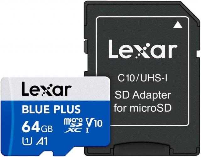 Lexar microSDXC Blue Plus UHS-1 64GB V10 R100MB/s