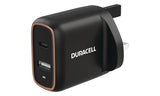 Duracell 20W 1C + 1A Fast USB Charger for Smartphones and Tablets