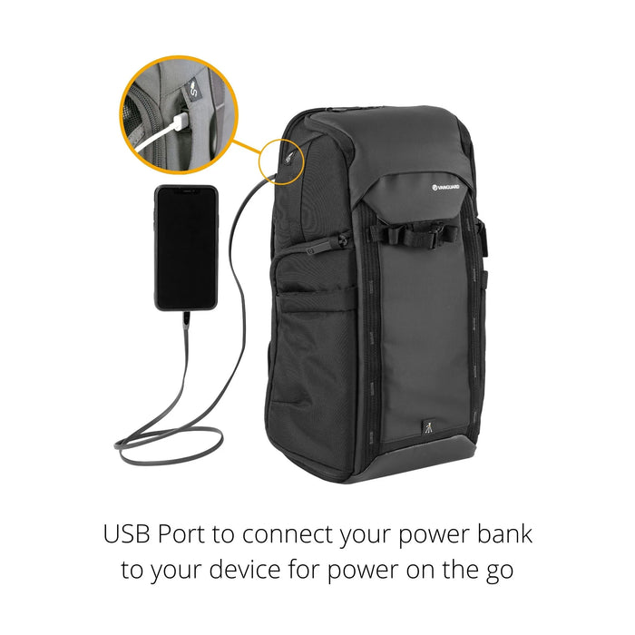 VEO ADAPTOR R44 BK BACKPACK WITH USB PORT - REAR ACCESS