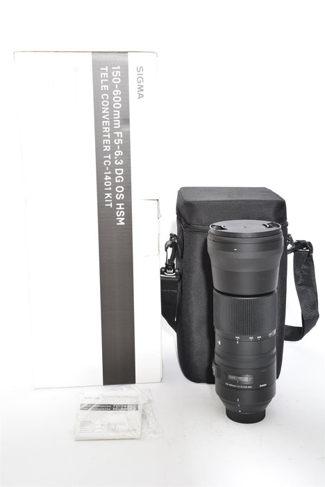 Used Sigma 150-600mm F/5-6.3 DG OS HSM Tele Converter TC-1401 Kit for Nikon