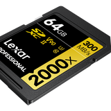 Lexar SDXC UHS-II - Pro Gold Series - V90 2000x 300MB/s - 64GB