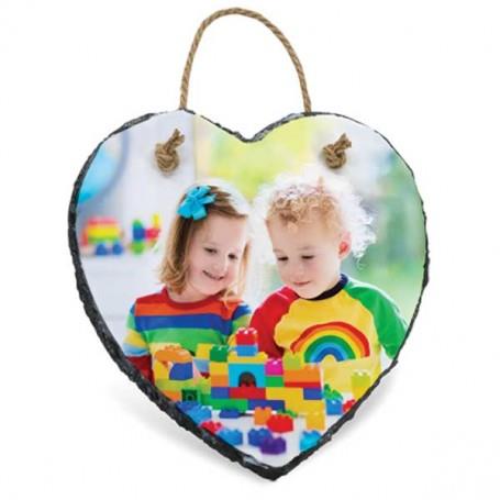 Personalised Photo Slate Hanging Heart - 20x20cm