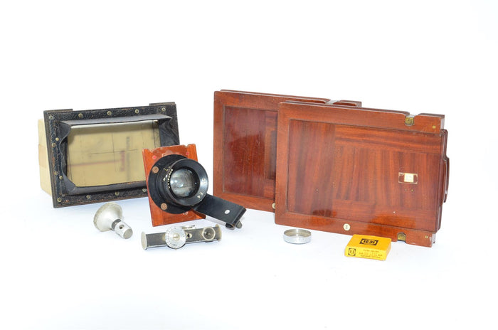 Used Sands & Hunter folding field camera with accessories