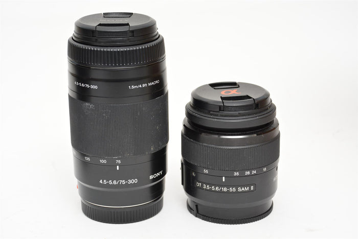 Used Sony A58 with 18-55mm and 75-300mm Macro Lenses