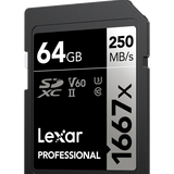 Lexar SDXC UHS-II - Pro Silver Series - V60 1667x 250MB/s - 64GB