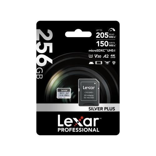 Lexar Micro  SDXC UHS-1 - Silver Plus Series -  V30 R205/W100MB/s - 256GB