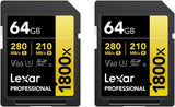 Lexar SD Pro Gold Series UHS-II 1800x 64GB V60 - TWIN PACK