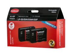 Hahnel HL-E6P Twin Pack Battery Replacement for Canon LP-E6/E6N/E6NH/E6P