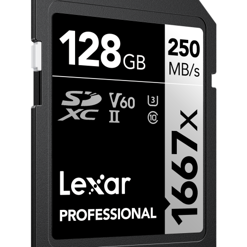 Lexar SDXC UHS-II - Pro Silver Series - V60 1667x 250MB/s -128GB - Twin Pack